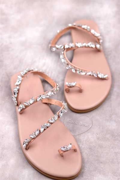 6055 JeaBin Γυναικεία δερμάτινα ή ανατομικά σανδάλια. (φιδι)