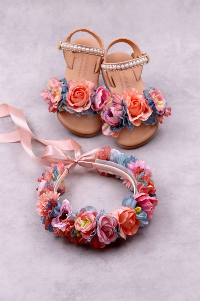 STE2400-4, Χειροποίητο στεφανάκι για τα μαλλιά με λουλούδια. 