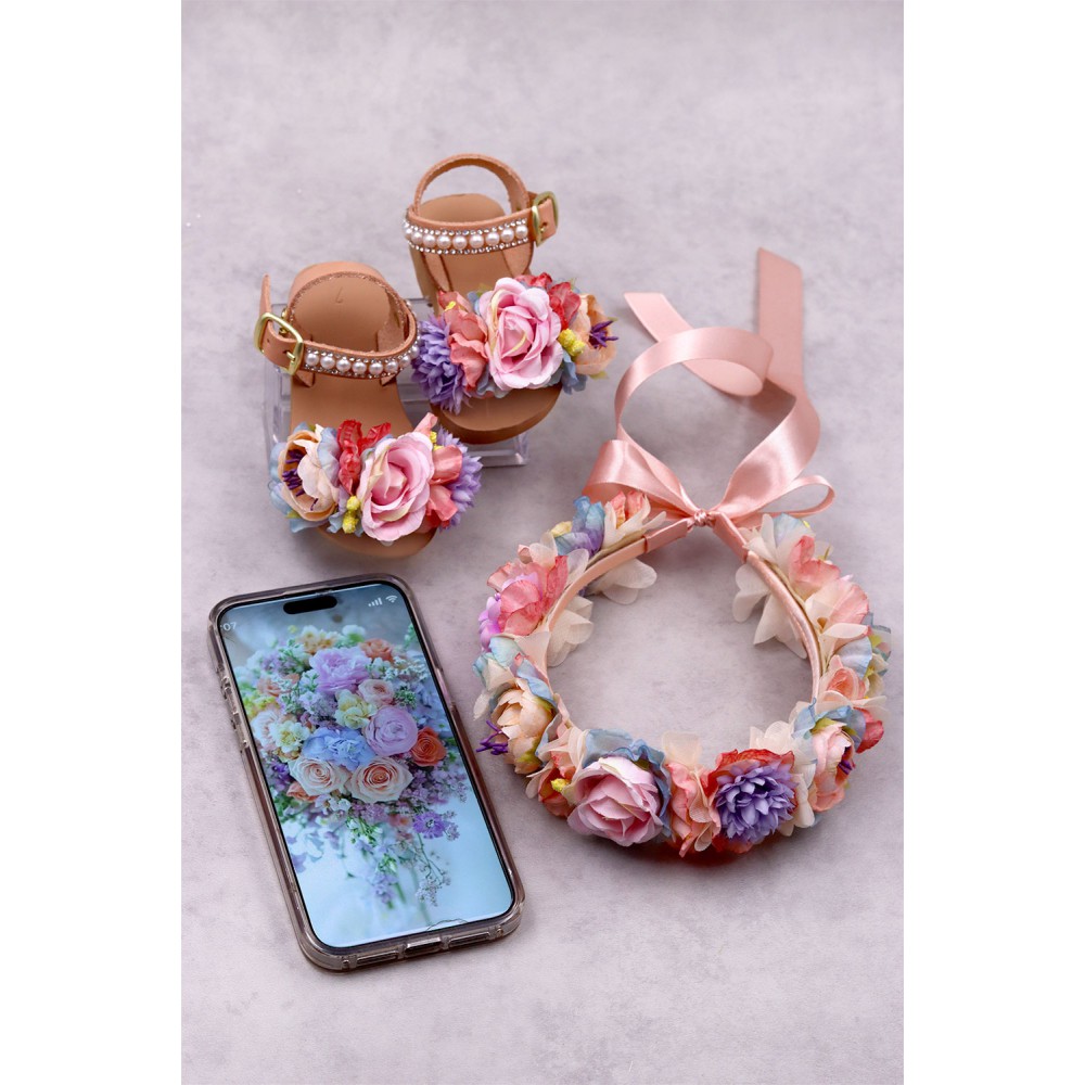 STE2400B, Χειροποίητο στεφανάκι για τα μαλλιά με λουλούδια. 