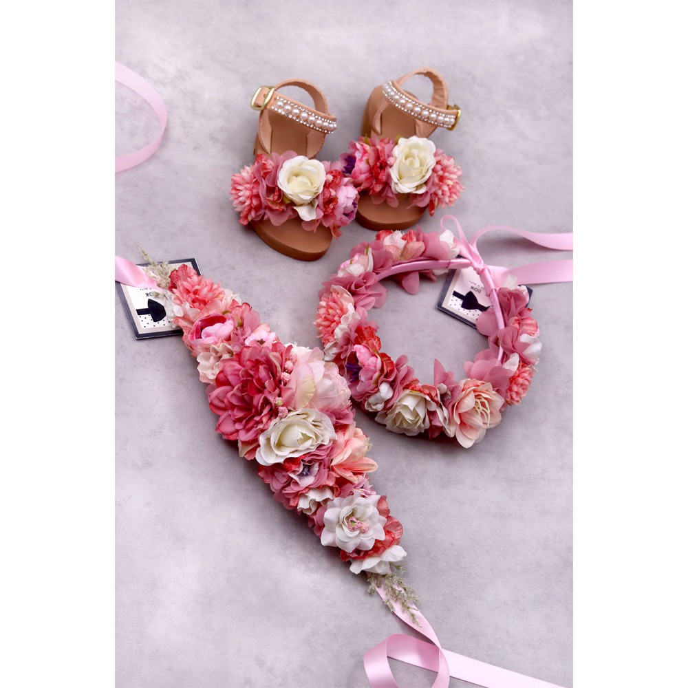 STE2100, Χειροποίητο ολόκληρο στεφανάκι για τα μαλλιά με λουλούδια. 