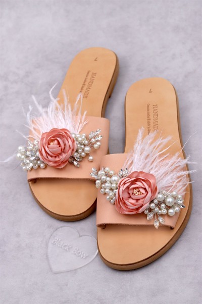 6072 Mandi Γυναικεία δερμάτινα σανδάλια.