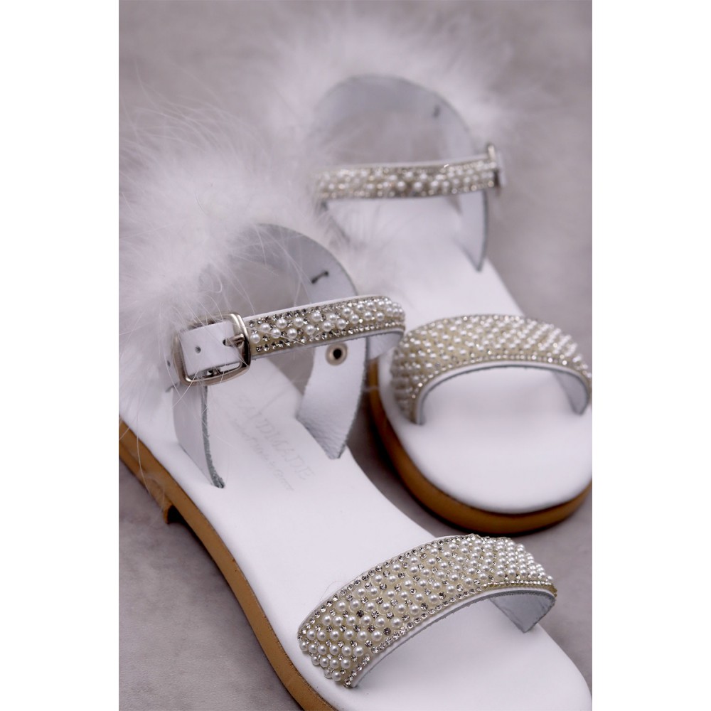 6084 ΅White Swan Παιδικά & βρεφικά δερμάτινα ή ανατομικά σανδάλια.