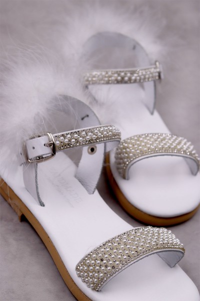 6084 ΅White Swan Παιδικά & βρεφικά δερμάτινα ή ανατομικά σανδάλια.