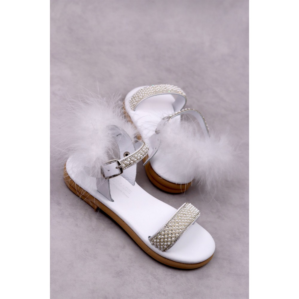 6084 ΅White Swan Παιδικά & βρεφικά δερμάτινα ή ανατομικά σανδάλια.