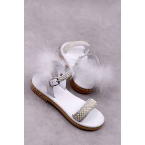 6084 ΅White Swan Παιδικά & βρεφικά δερμάτινα ή ανατομικά σανδάλια.