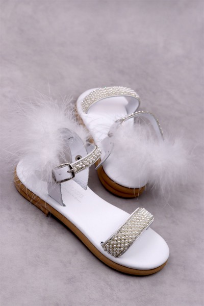 6084 ΅White Swan Παιδικά & βρεφικά δερμάτινα ή ανατομικά σανδάλια.