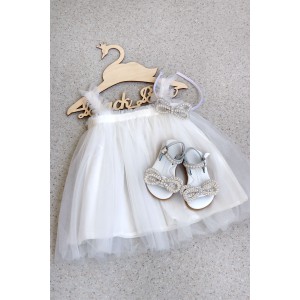 6023 Rhinestone Bow Παιδικά & βρεφικά δερμάτινα ή ανατομικά σανδάλια. (ΔΛ)