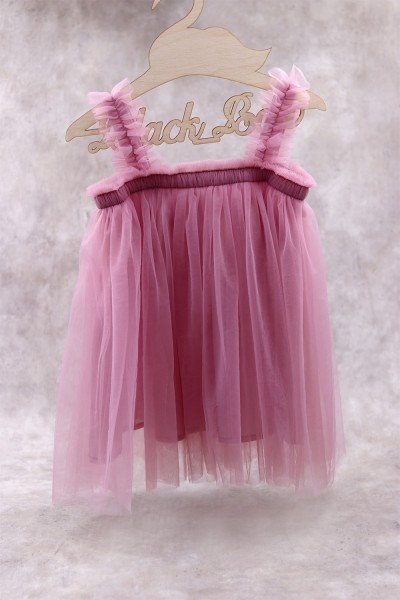 90100 Starlet Βρεφικό & παιδικό φόρεμα από τούλι σε σάπιο μήλο χρώμα. (ελαστικό στο στήθος)