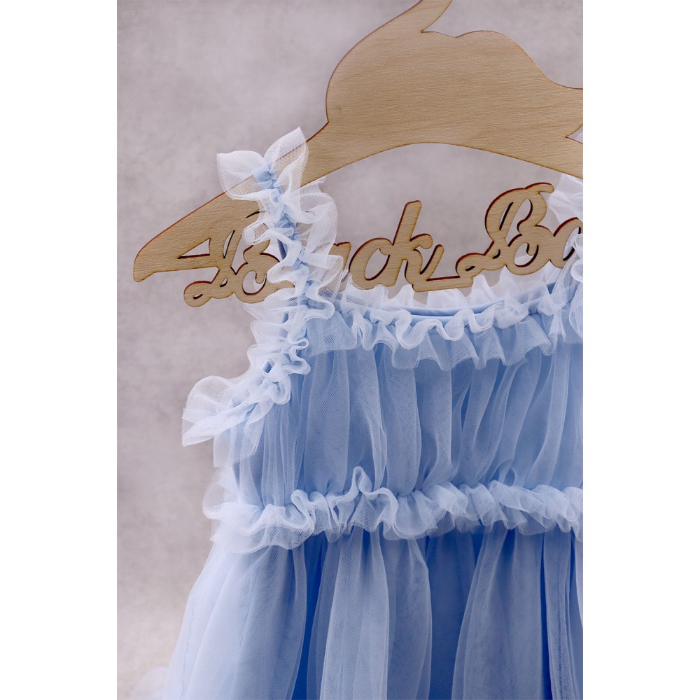91000 Sky Blue Lady Βρεφικό & παιδικό φόρεμα από τούλι σε γαλάζιο χρώμα. (ελαστικό στο στήθος)