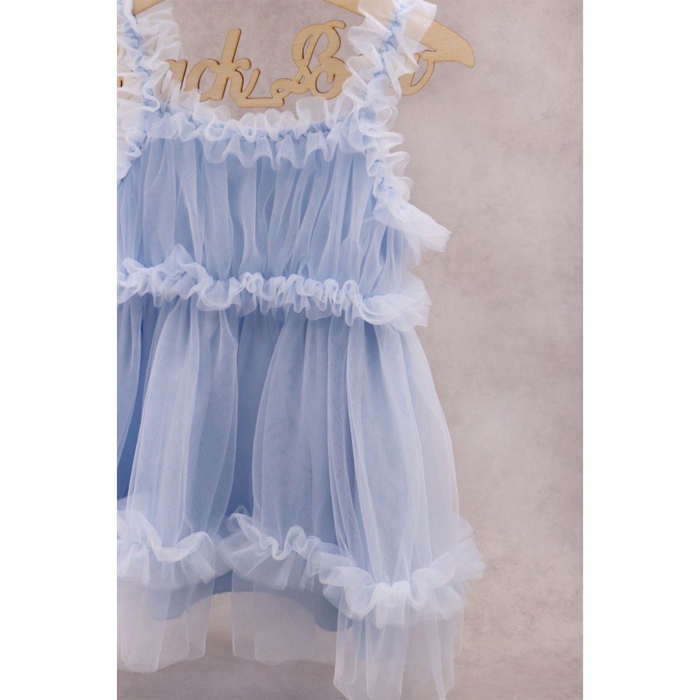 91000 Sky Blue Lady Βρεφικό & παιδικό φόρεμα από τούλι σε γαλάζιο χρώμα. (ελαστικό στο στήθος)