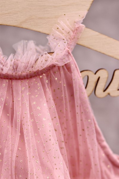 91200 Sugar Βρεφικό & παιδικό φόρεμα από τούλι σε ροζ μπεμπέ  χρώμα με πολύ πλούσιο τούλι.