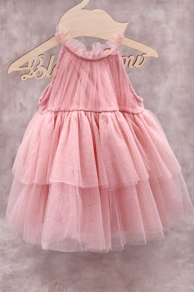 91200 Sugar Βρεφικό & παιδικό φόρεμα από τούλι σε ροζ μπεμπέ  χρώμα με πολύ πλούσιο τούλι.