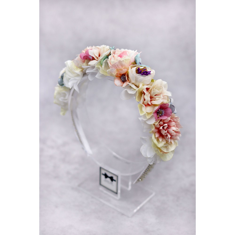 STE2014 Britna, Χειροποίητη στέκα για τα μαλλιά με λουλούδια. 