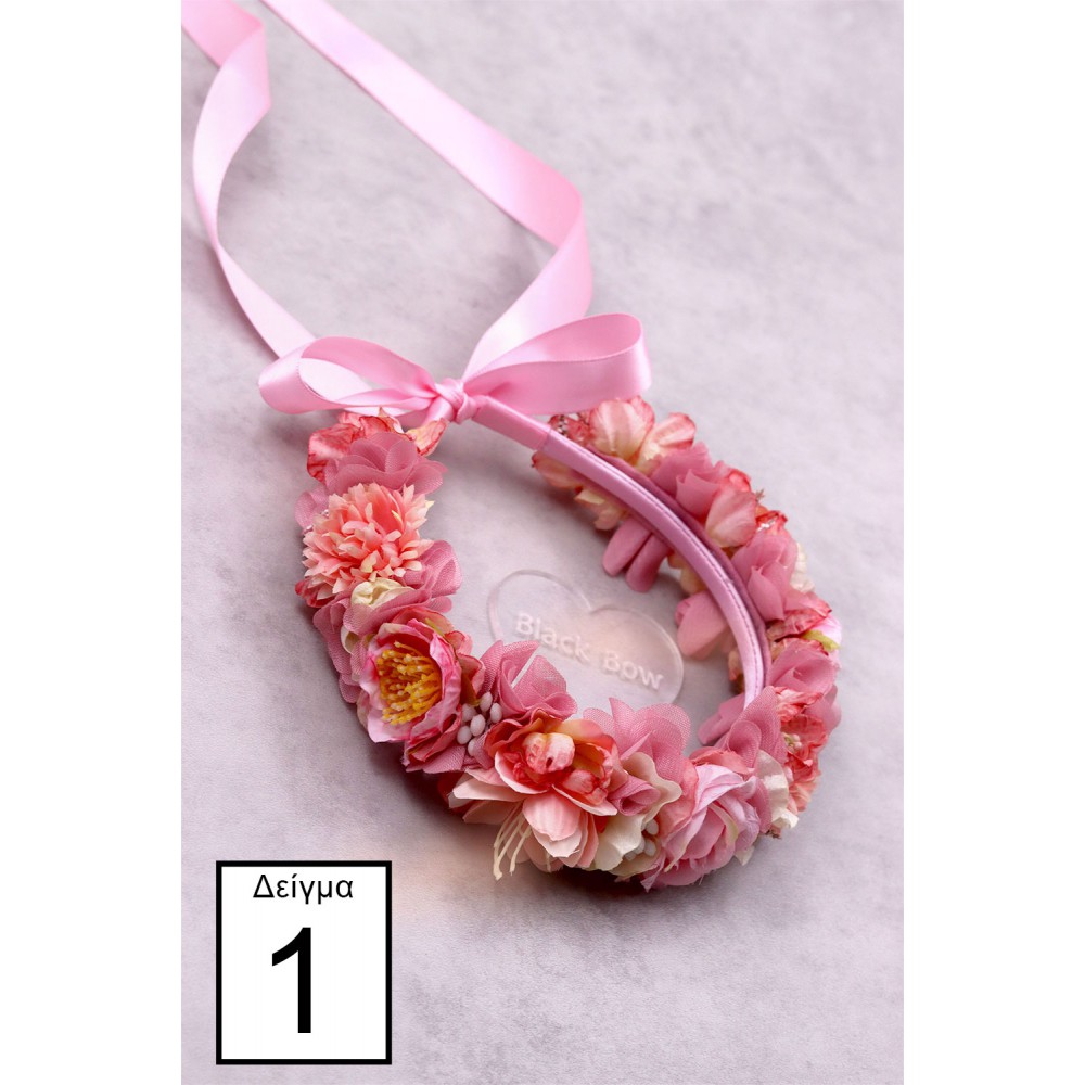 STE2100, Χειροποίητο ολόκληρο στεφανάκι για τα μαλλιά με λουλούδια. 