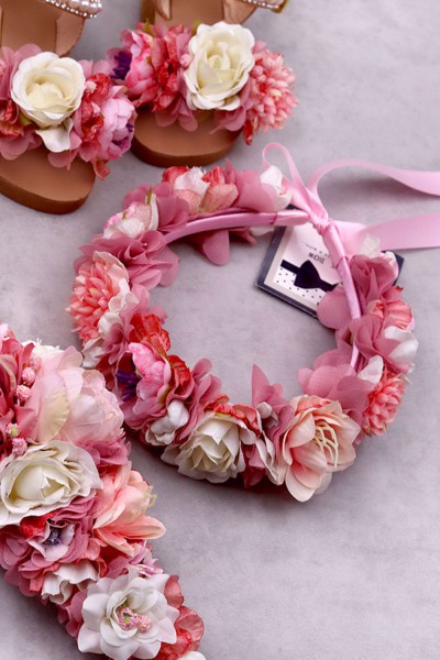 STE2100-5, Χειροποίητο ολόκληρο στεφανάκι για τα μαλλιά με λουλούδια. 