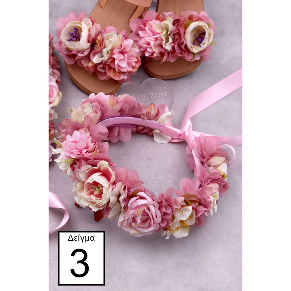 STE2100, Χειροποίητο ολόκληρο στεφανάκι για τα μαλλιά με λουλούδια. 