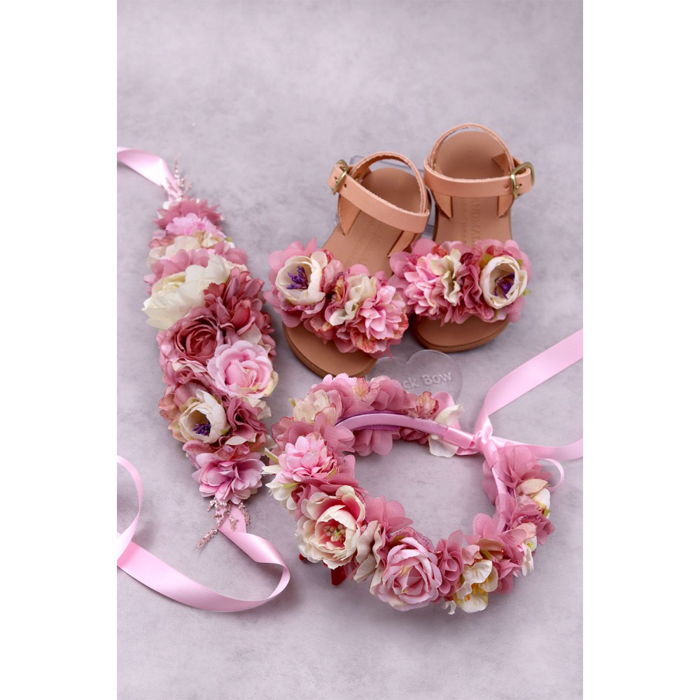 STE2100, Χειροποίητο ολόκληρο στεφανάκι για τα μαλλιά με λουλούδια. 