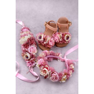 STE2100, Χειροποίητο ολόκληρο στεφανάκι για τα μαλλιά με λουλούδια. 