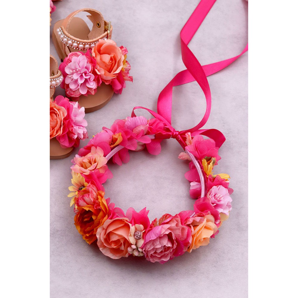 STE2100A, Χειροποίητο ολόκληρο στεφανάκι για τα μαλλιά με λουλούδια. 