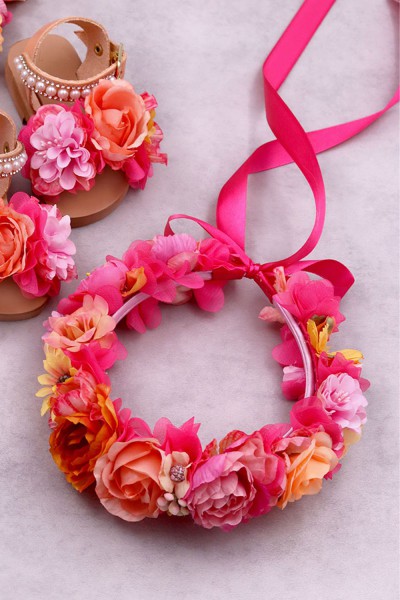 STE2100A, Χειροποίητο ολόκληρο στεφανάκι για τα μαλλιά με λουλούδια. 