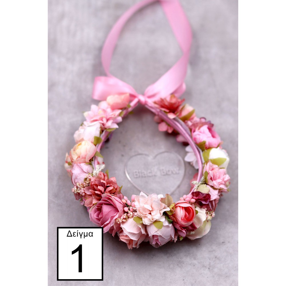 STE2200, Χειροποίητο στεφανάκι για τα μαλλιά με λουλούδια. 