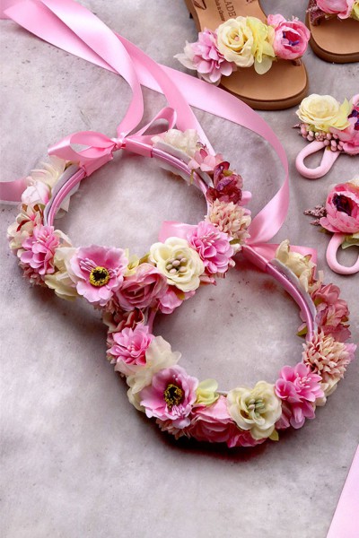 STE2200-6, Χειροποίητο στεφανάκι για τα μαλλιά με λουλούδια. 