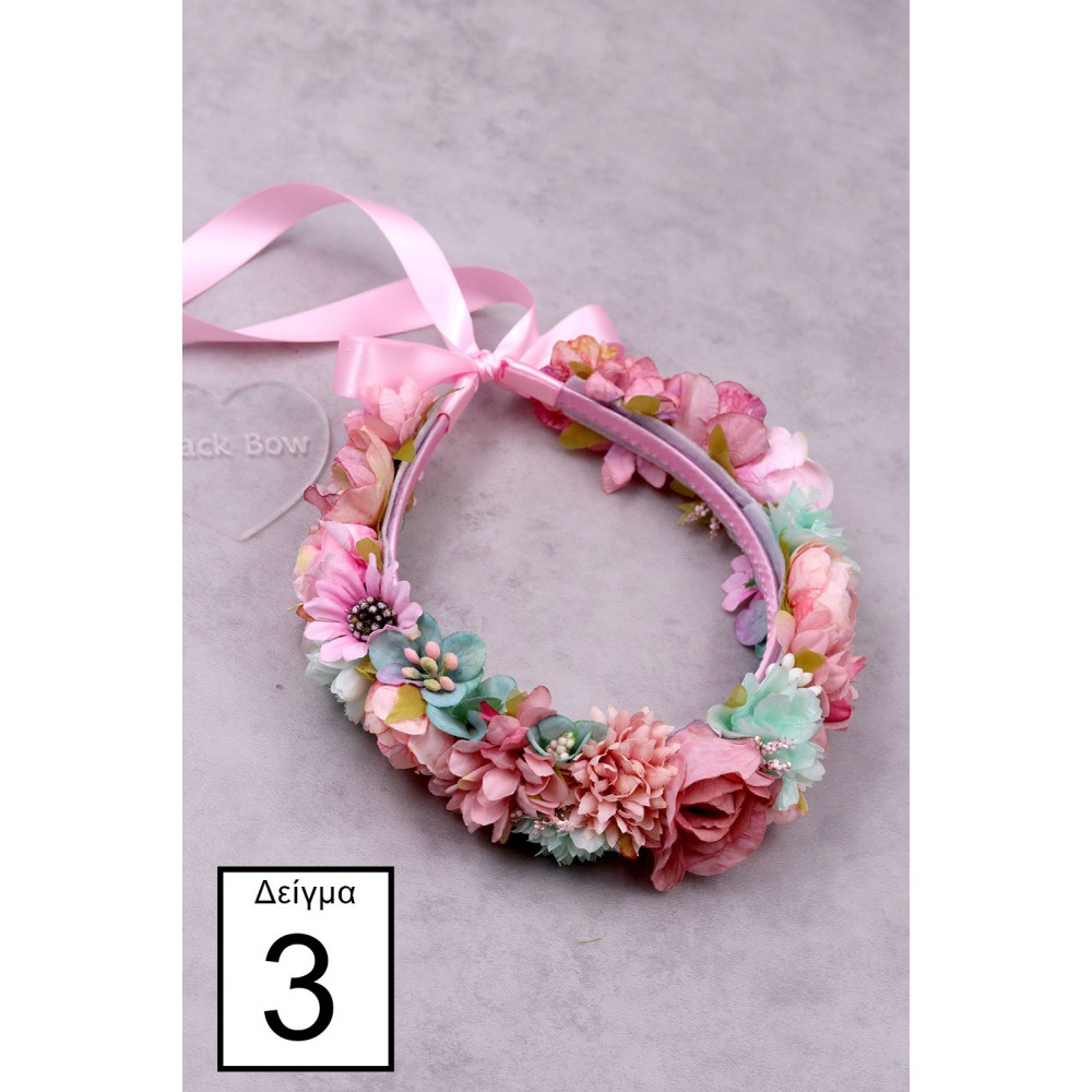 STE2200, Χειροποίητο στεφανάκι για τα μαλλιά με λουλούδια. 
