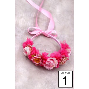 STE2300B, Χειροποίητο μισό στεφανάκι για τα μαλλιά με λουλούδια. 