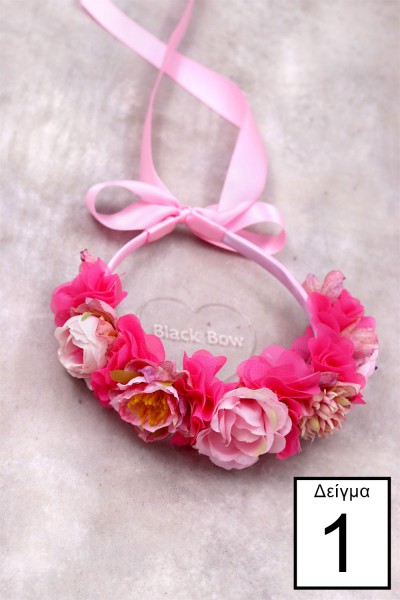 STE2300B, Χειροποίητο μισό στεφανάκι για τα μαλλιά με λουλούδια. 