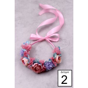 STE2300B, Χειροποίητο μισό στεφανάκι για τα μαλλιά με λουλούδια. 