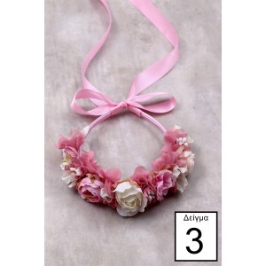 STE2300B, Χειροποίητο μισό στεφανάκι για τα μαλλιά με λουλούδια. 
