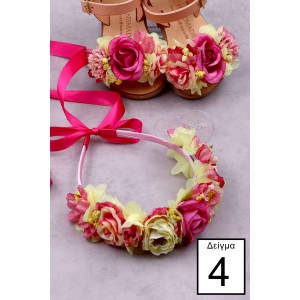 STE2300B, Χειροποίητο μισό στεφανάκι για τα μαλλιά με λουλούδια. 