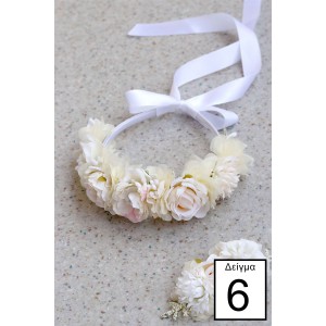 STE2300B, Χειροποίητο μισό στεφανάκι για τα μαλλιά με λουλούδια. 