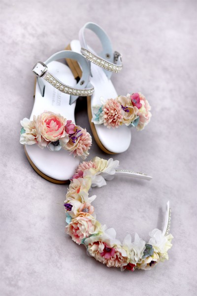 STE2300-8, Χειροποίητο μισό στεφανάκι για τα μαλλιά με λουλούδια. 