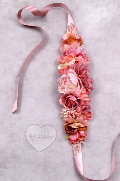 STE2200C1, Χειροποίητη ζώνη σε σατέν κορδέλα (25cm + έξτρα κορδέλα)