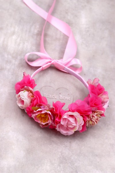 STE2300, Χειροποίητο μισό στεφανάκι για τα μαλλιά με λουλούδια. 