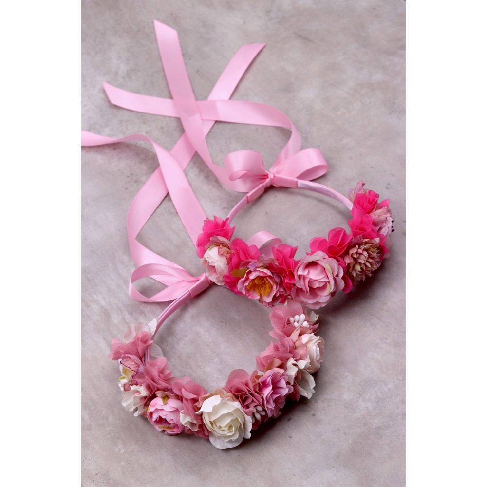 STE2300, Χειροποίητο μισό στεφανάκι για τα μαλλιά με λουλούδια. 