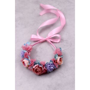 STE2300B, Χειροποίητο μισό στεφανάκι για τα μαλλιά με λουλούδια. 