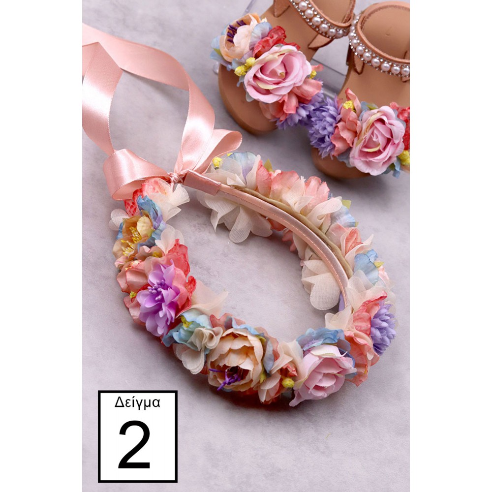 STE2400B, Χειροποίητο στεφανάκι για τα μαλλιά με λουλούδια. 