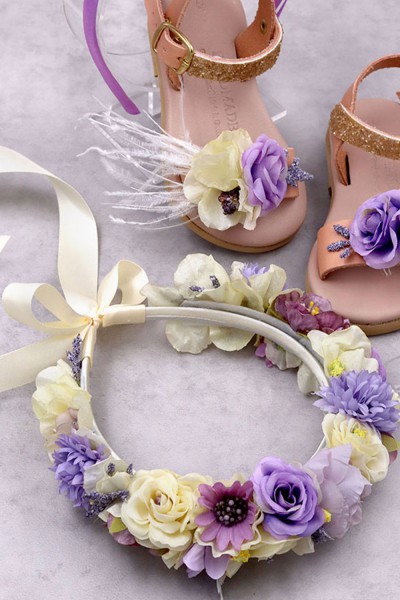 STE2400-3, Χειροποίητο στεφανάκι για τα μαλλιά με λουλούδια. 