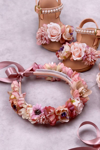 STE2400-5, Χειροποίητο στεφανάκι για τα μαλλιά με λουλούδια. 
