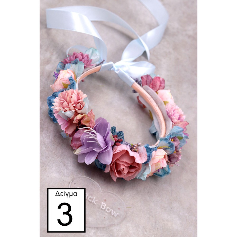 STE2400B, Χειροποίητο στεφανάκι για τα μαλλιά με λουλούδια. 