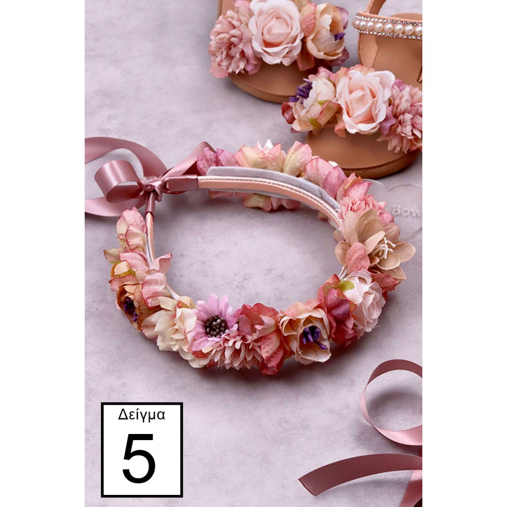 STE2400B, Χειροποίητο στεφανάκι για τα μαλλιά με λουλούδια. 