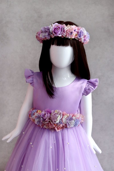 STE2600-10,  Χειροποίητη φαρδιά ζώνη σε σατέν κορδέλα (Φάρδος 9cm - Μήκος 25cm + έξτρα κορδέλα)