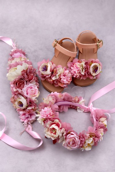 STE2100-3, Χειροποίητο ολόκληρο στεφανάκι για τα μαλλιά με λουλούδια. 