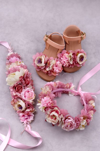 STE2600-8,  Χειροποίητη φαρδιά ζώνη σε σατέν κορδέλα (Φάρδος 9cm - Μήκος 25cm + έξτρα κορδέλα)