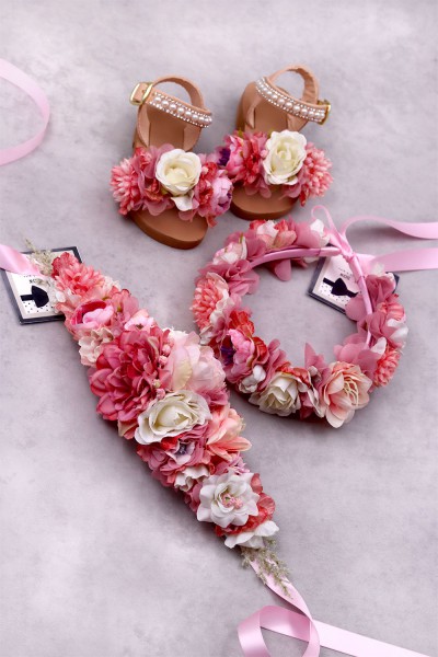 STE2100-5, Χειροποίητο ολόκληρο στεφανάκι για τα μαλλιά με λουλούδια. 