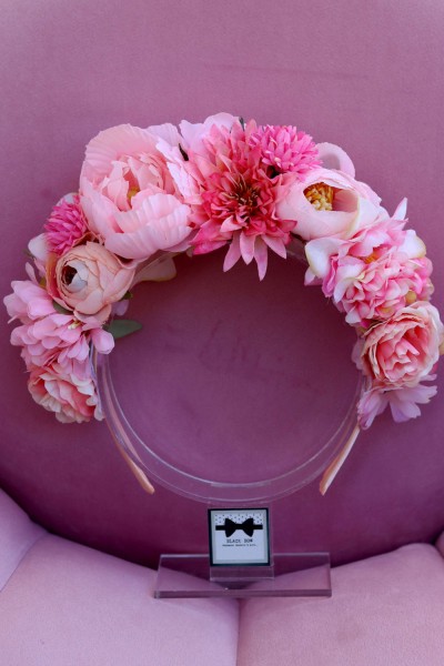 STE1988 Iris, Χειροποίητη στέκα για τα μαλλιά με λουλούδια. 