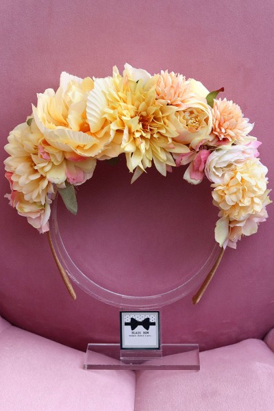 STE1990 Dahlia, Χειροποίητη στέκα για τα μαλλιά με λουλούδια. 