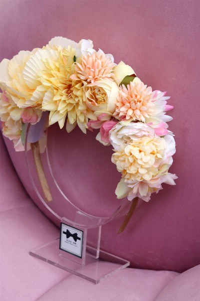 STE1990 Dahlia, Χειροποίητη στέκα για τα μαλλιά με λουλούδια. 